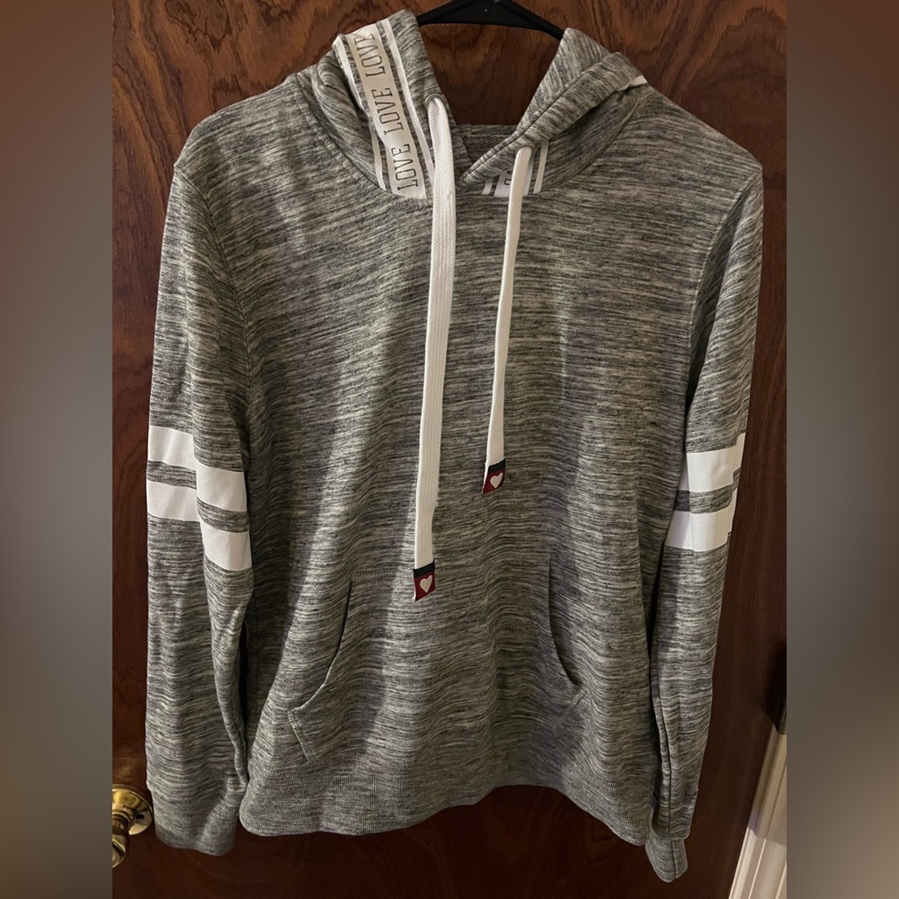 Grey hoodie with stripes. $15 obo